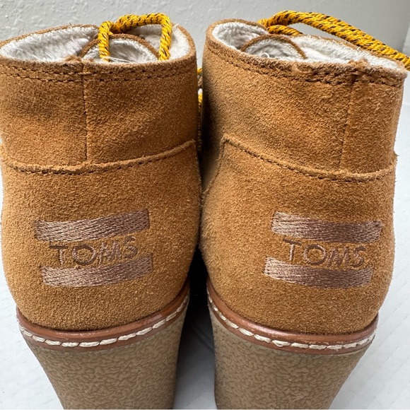 Toms Desert wedge tan suede ankle boots booties 8.5 - Picture 7 of 12